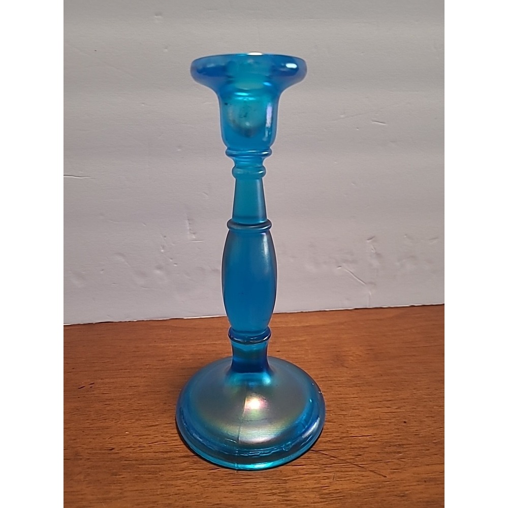 Fenton Celeste Blue Stretch Glass #549 8" Candlestick‎